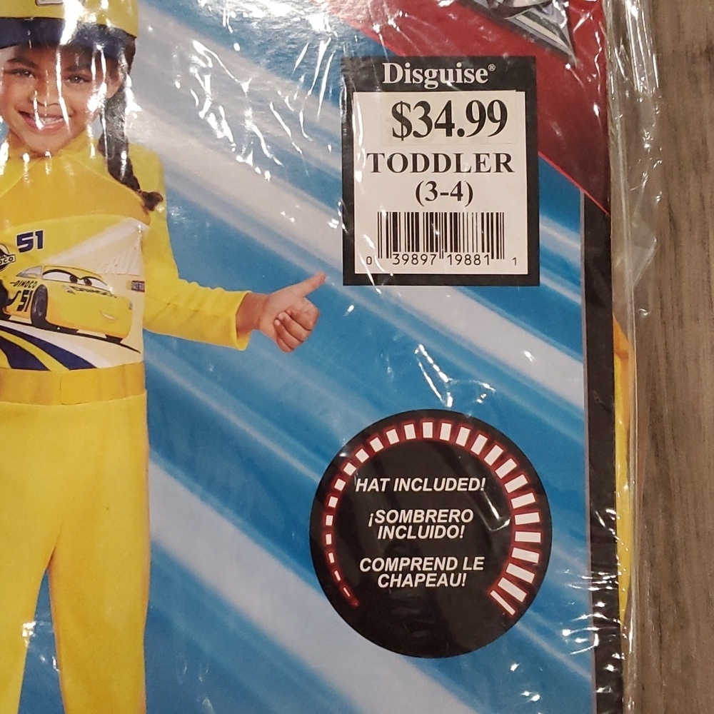 Disney Pixar Cars 3 Cruz Rameriz Costume Size 3T-4T - Picture 3 of 4